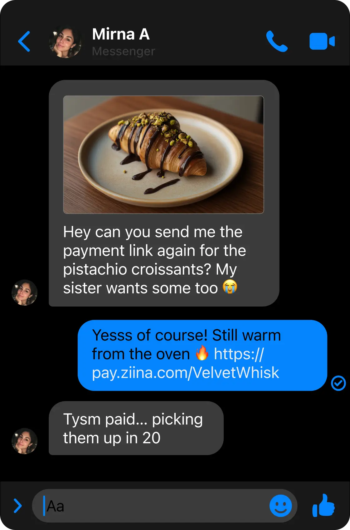 لقطة من المحادثة 