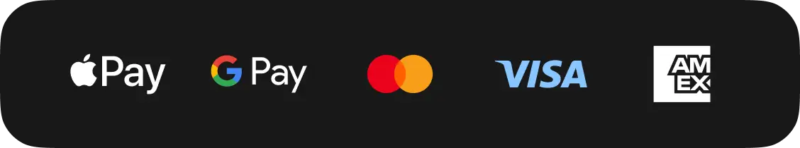 Apple pay, Google pay, Mastercard, Visa, American Express, وغيرها
